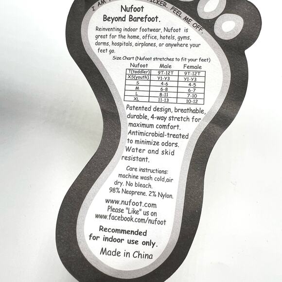 Kids Nufoot Neoprene Slipper Large Age 7-11 Non Slip Mary Jane Ballet Sock - Picture 5 of 8